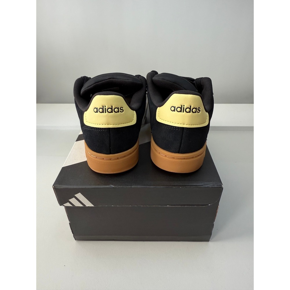 Adidas Grand Court Alpha 00s Black Yellow Suede Sneakers IH1288‎ Womens 7.5 New - Picture 2 of 8